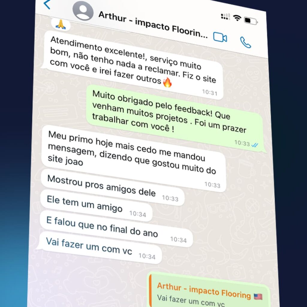 Arthur - Impacto Flooring -www.joaocarlosdigital.com- Feedback - JC Digital - João Carlos Digital